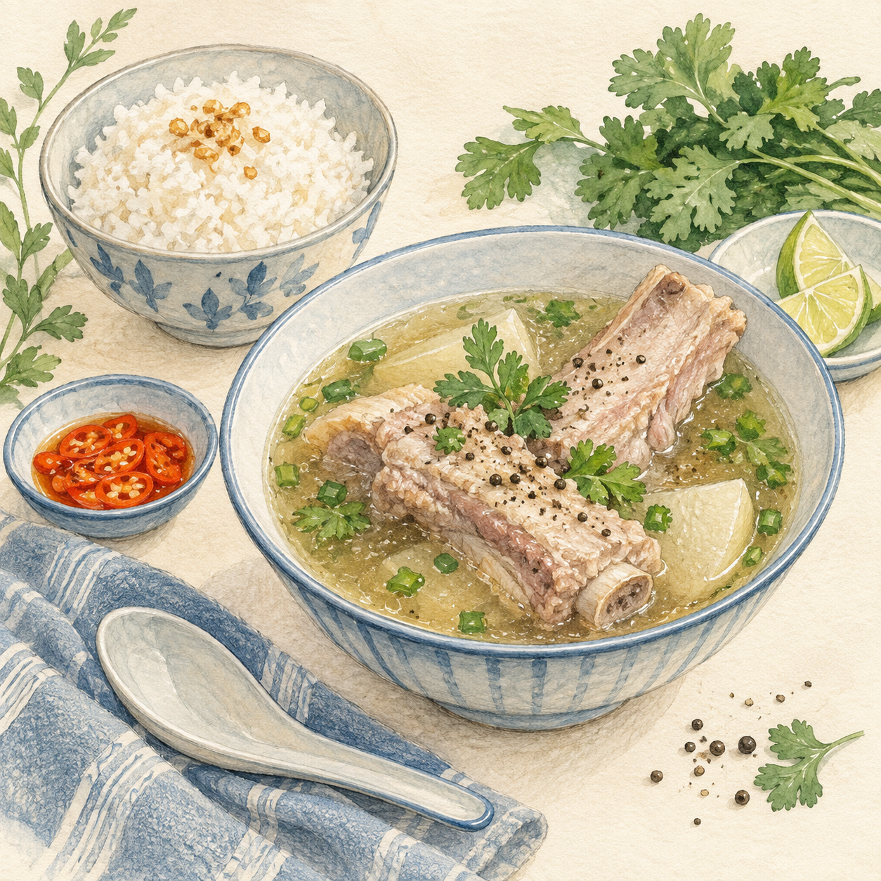 肉骨茶的 AI 旅行插画